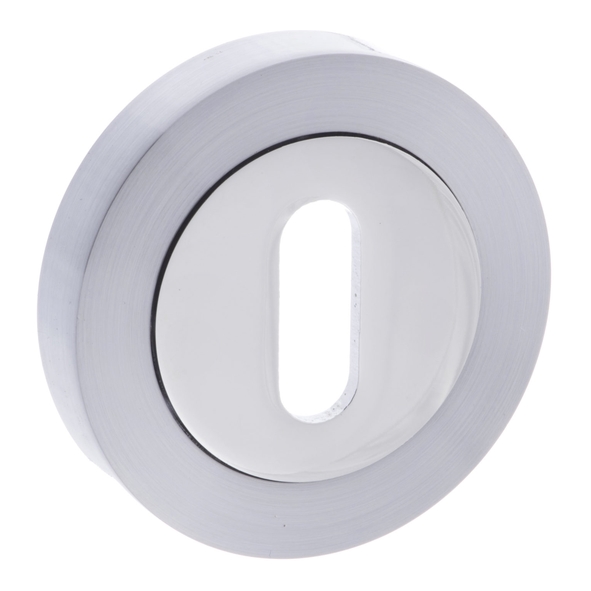 S3ESCKRSCPC  Satin / Polished Chrome  Status Round Mortice Key Escutcheon