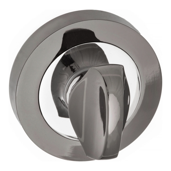 S3WCRBNPC  Black Nickel / Polished Chrome  Status Round Bathroom Turn With Release