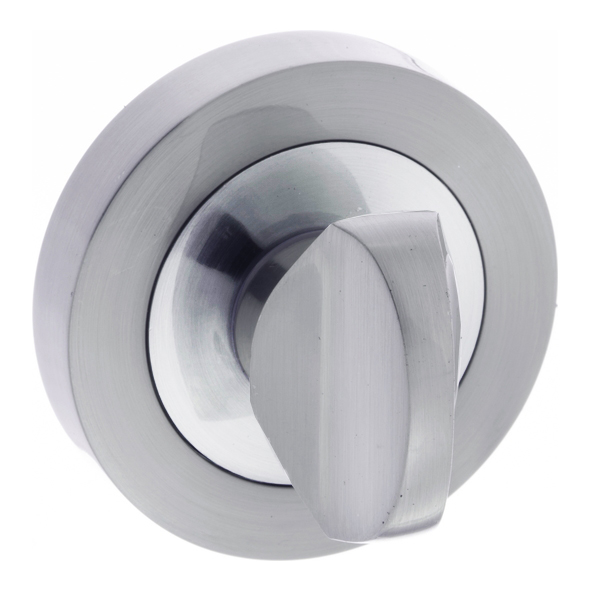 S3WCRSCPC  Satin / Polished Chrome  Status Round Bathroom Turn With Release