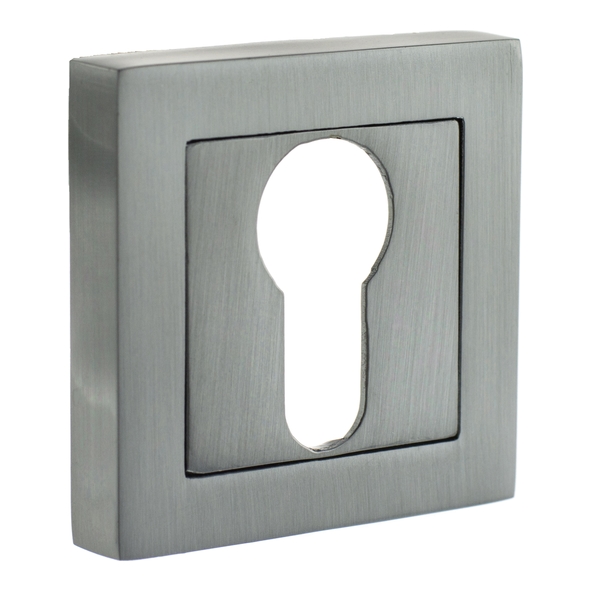 S4ESCESSC • Satin Chrome • Status Square Euro Cylinder Escutcheon