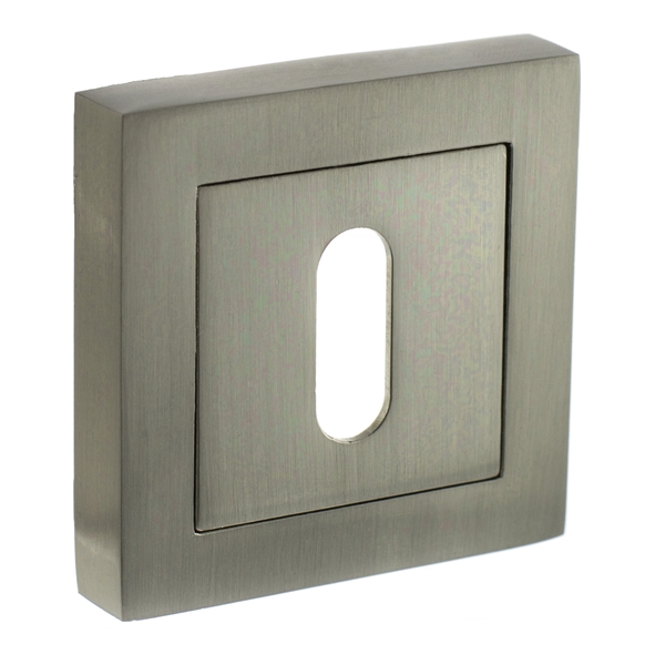 S4ESCKSSN • Satin Nickel • Status Square Mortice Key Escutcheon