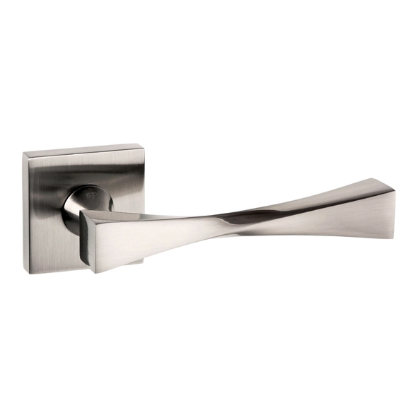 SP190SN  Satin Nickel  Senza Pari Guido Levers On Minimal Square Roses