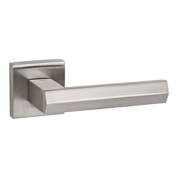 SP216SN  Satin Nickel  Senza Pari Davoli Levers On Minimal Square Roses