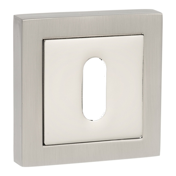 SPCESCKSNNP  Satin / Polished Nickel  Senza Pari Square Escutcheon