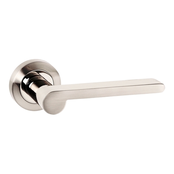 SPM218SNNP • Satin / Polished Nickel • Senza Pari Darrio Levers On Round Roses