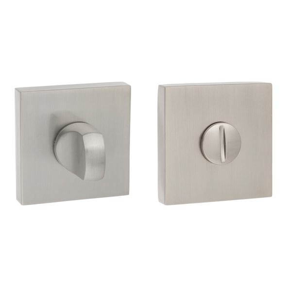 SPWCSN  Satin Nickel  Senza Pari Minimal Square Bathroom Turn With Release