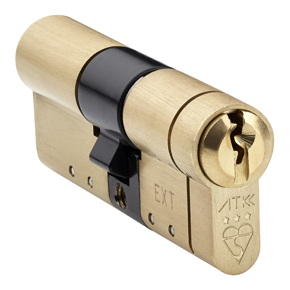 DC6RV3535PB • 35mm / 35mm • Brass • 3 Star & Diamond Rated Security Euro Double Cylinder