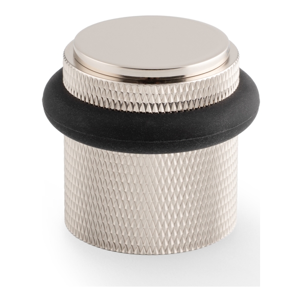 AW639KPN � Polished Nickel � Alexander & Wilks Knurled Floor Mounted Doorstop