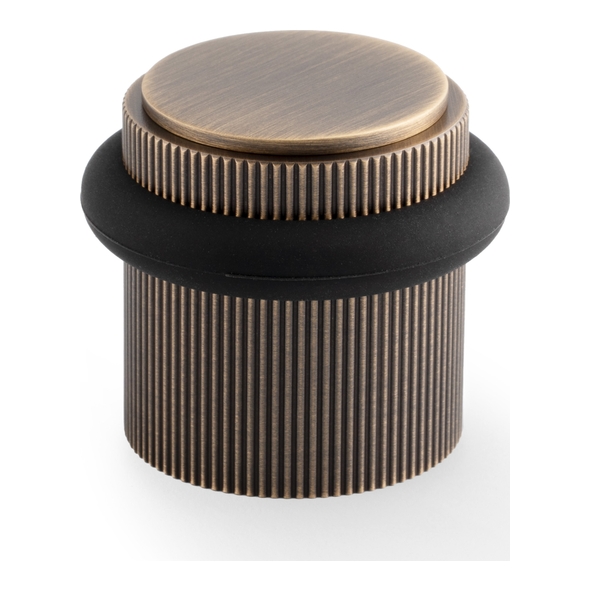 AW639RAB � Antique Brass � Alexander & Wilks Reeded Floor Mounted Doorstop