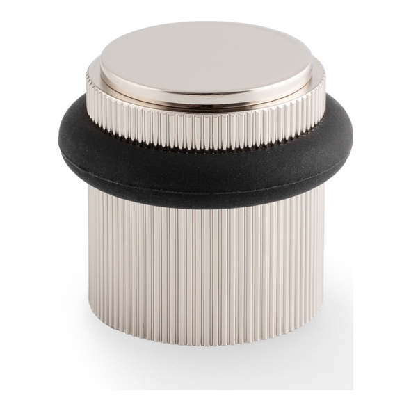 AW639RPN � Polished Nickel � Alexander & Wilks Reeded Floor Mounted Doorstop