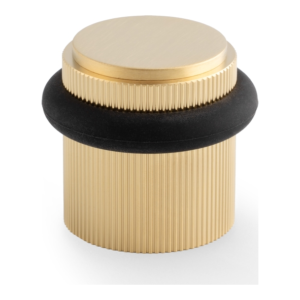 AW639RSBPVD � Satin Brass � Alexander & Wilks Reeded Floor Mounted Doorstop
