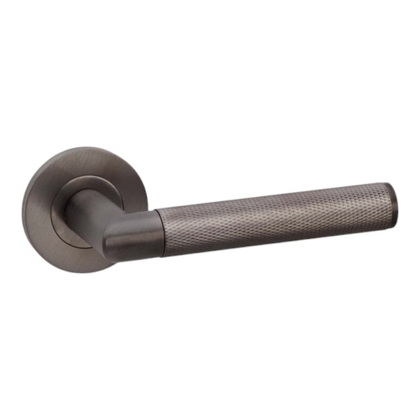 AW210DBZPVD  Dark Bronze  Alexander & Wilks Harrier Knurled Levers on Round Roses