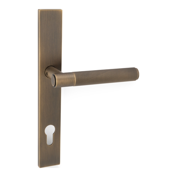 AW220MPEAB � 92mm c/c � Antique Brass � Alexander & Wilks Spitfire Knurled Multi-Point Lock Furniture
