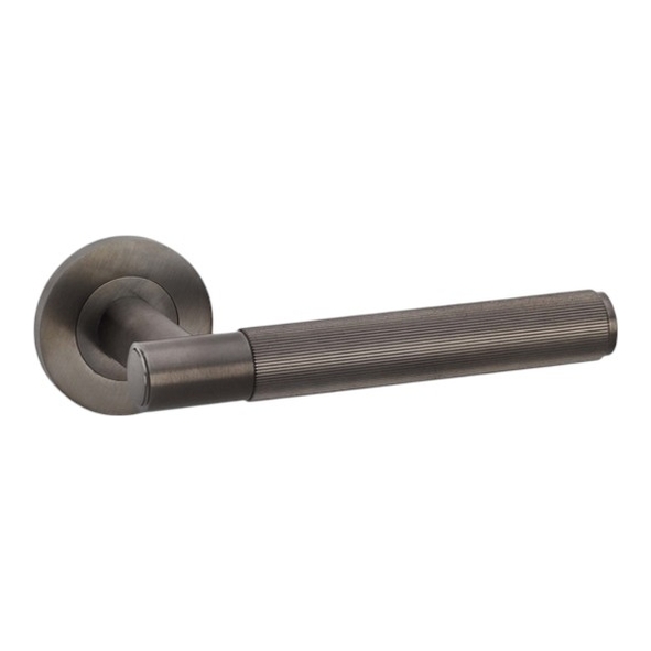 AW222DBZPVD  Dark Bronze  Alexander & Wilks Spitfire Reeded Levers on Round Roses