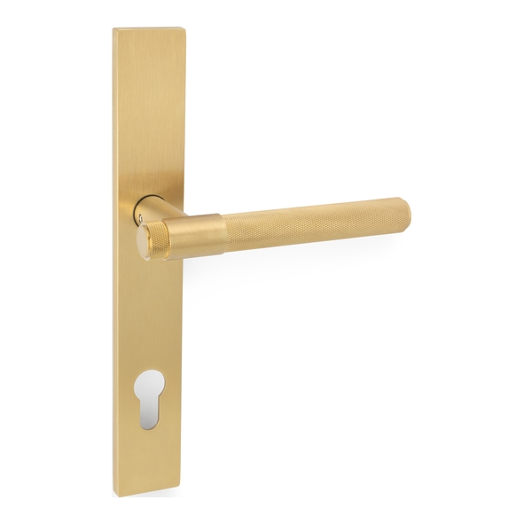AW240MPESBPVD � 92mm c/c � Satin Brass � Alexander & Wilks Kingston Knurled Multi-Point Lock Furniture