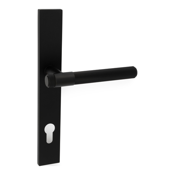 AW242MPEBL � 92mm c/c � Black � Alexander & Wilks Kingston Reeded Multi-Point Lock Furniture