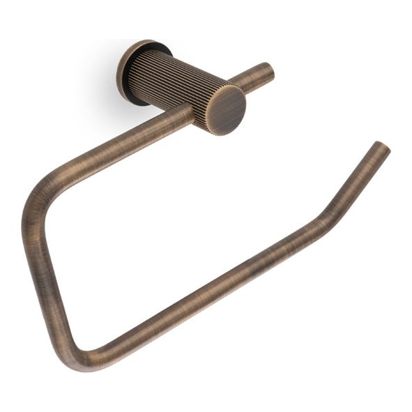 AW452AB • Antique Brass • Alexander & Wilks Brunel Reeded Toilet Roll Holder