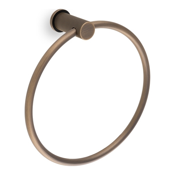 AW453AB • Antique Brass • Alexander & Wilks Brunel Reeded Towel Ring