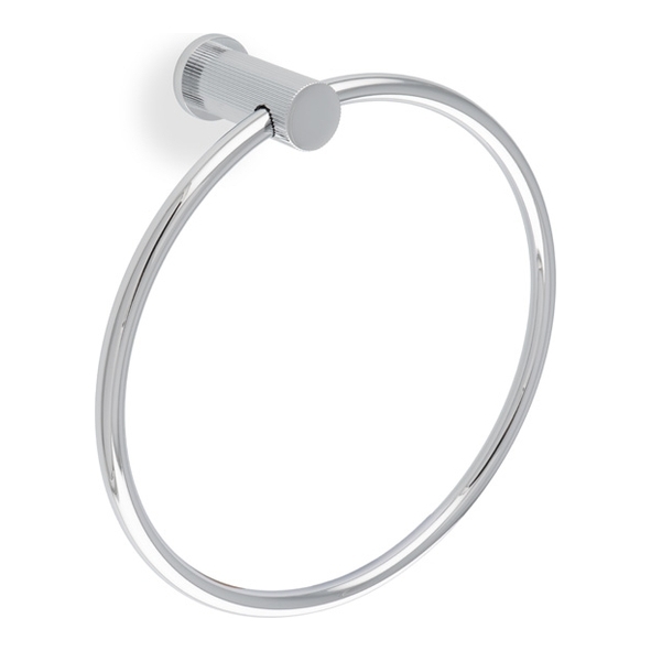 AW453PC • Polished Chrome • Alexander & Wilks Brunel Reeded Towel Ring