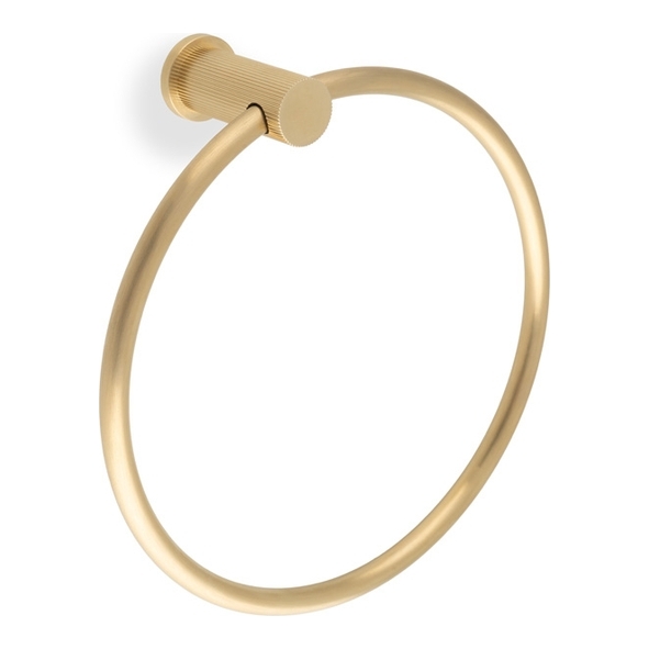 AW453SBPVD • Satin Brass • Alexander & Wilks Brunel Reeded Towel Ring