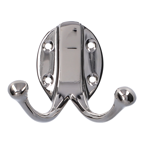 AW771PN • Polished Nickel • Alexander & Wilks Traditional Double Robe Hook