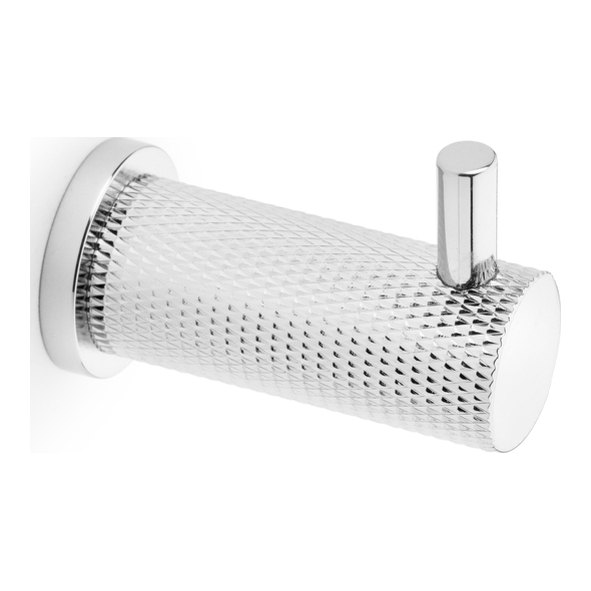 AW775PC • Polished Chrome • Alexander & Wilks Diamond Knurled Coat Hook