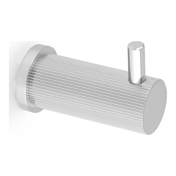 AW776PC • Polished Chrome • Alexander & Wilks Reeded Coat Hook