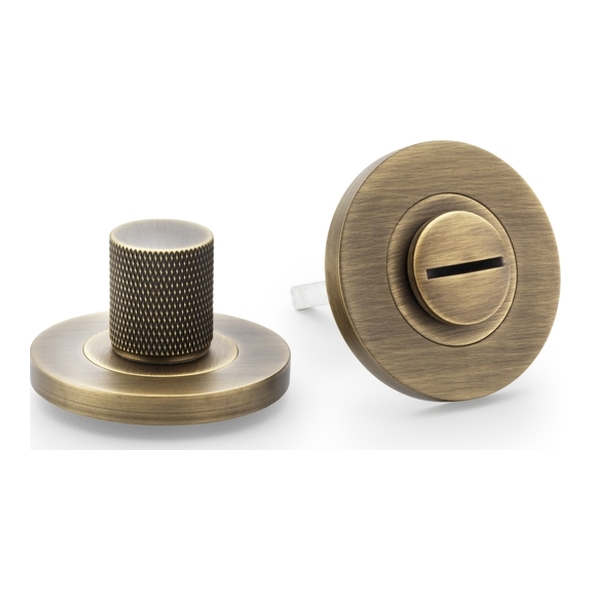 AW790AB  Antique Brass  Alexander & Wilks Knurled Thumbturn & Release