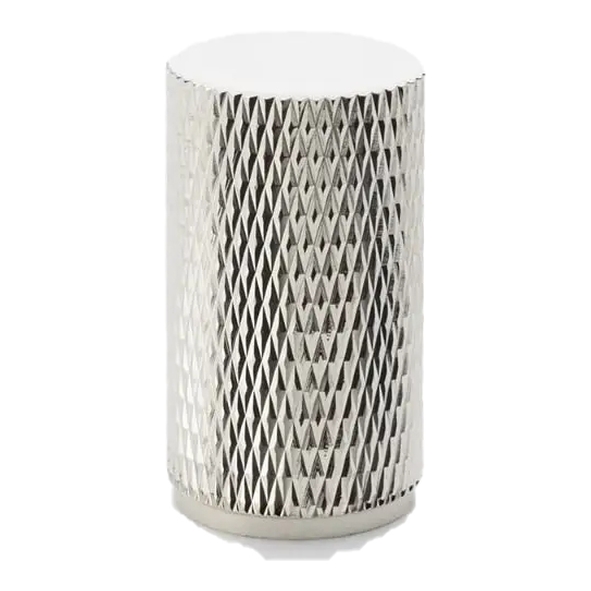 AW800-35-PN • 35mm • Polished Nickel • Alexander & Wilks Brunel Knurled Cylinder Cupboard Knob