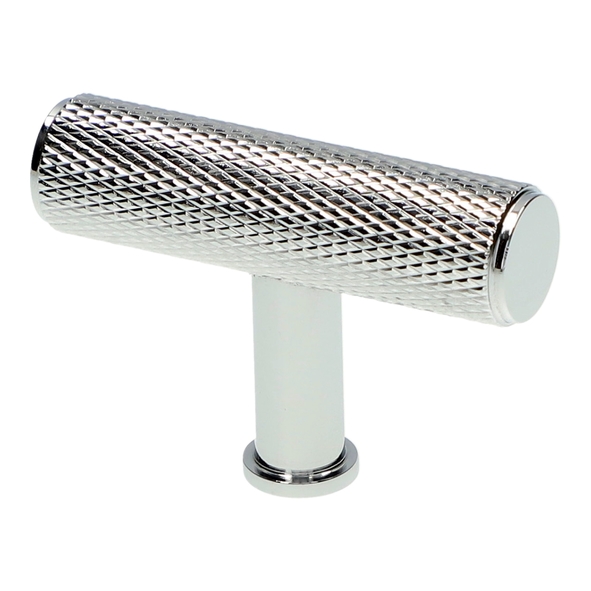 AW801-55-PC  55mm  Polished Chrome  Alexander & Wilks Crispin Knurled T-Bar Cupboard Knob