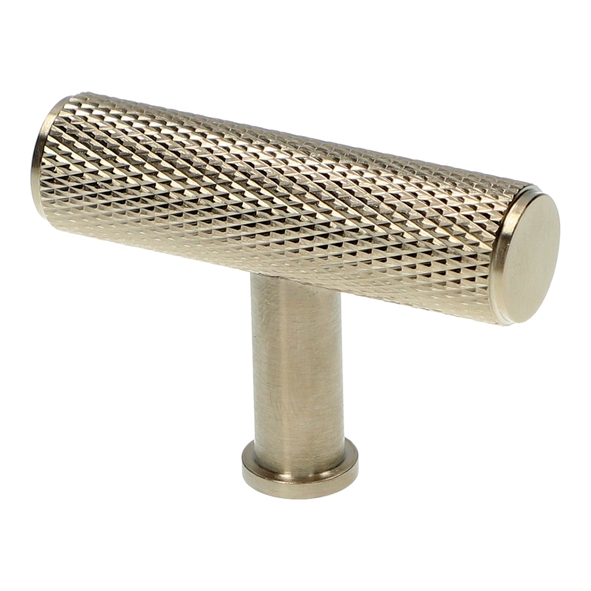 AW801-55-SN  55mm  Satin Nickel  Alexander & Wilks Crispin Knurled T-Bar Cupboard Knob