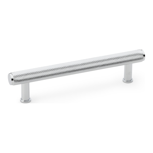 AW809-128-PC  128mm c/c  Polished Chrome  Alexander & Wilks Crispin Knurled T-Bar Cupboard Pull Handle
