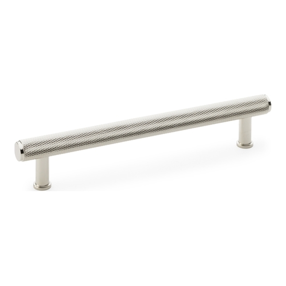 AW809-160-PN  160mm c/c  Polished Nickel  Alexander & Wilks Crispin Knurled T-Bar Cupboard Pull Handle