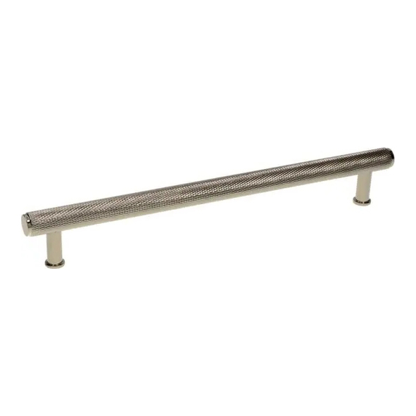 AW809-224-PN  224mm c/c  Polished Nickel  Alexander & Wilks Crispin Knurled T-Bar Cupboard Pull Handle