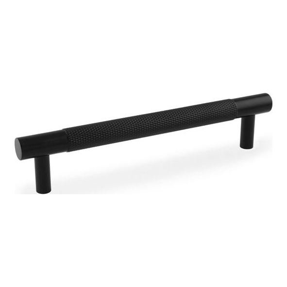 AW810-128-BL • 128mm c/c • Black • Alexander & Wilks Brunel Knurled T-Bar Cupboard Handle