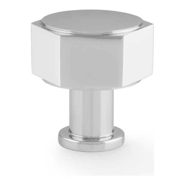 AW828-33-PC • Polished Chrome • 33mm • Alexander & Wilks Vesper Hex Cabinet Knob