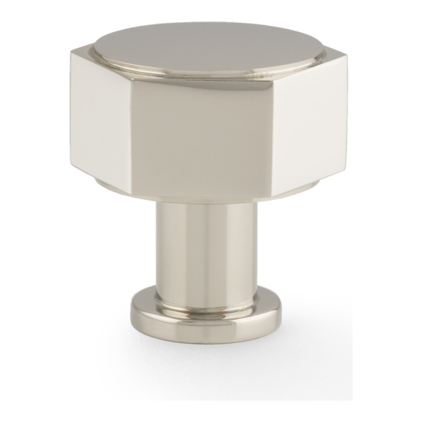 AW828-33-PN • Polished Nickel • 33mm • Alexander & Wilks Vesper Hex Cabinet Knob