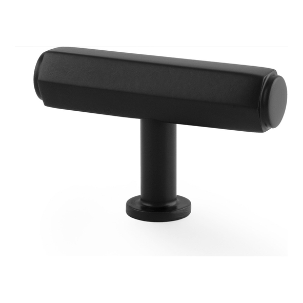 AW829-55-BL  Black  55mm  Alexander & Wilks Vesper Hex T-Bar Cabinet Knob