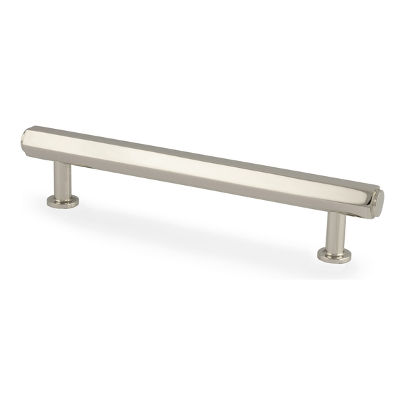 AW830-128-PN  Polished Nickel  128mm c/c  Alexander & Wilks Vesper Hex T-Bar Cabinet Pull