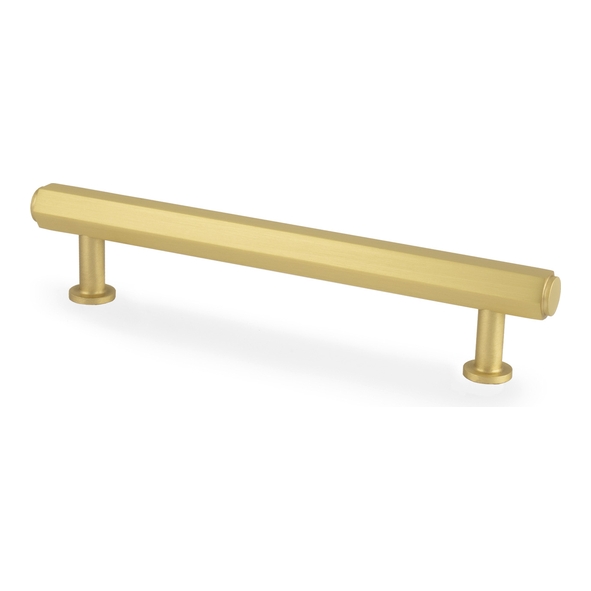 AW830-128-SB • Satin Brass • 128mm c/c • Alexander & Wilks Vesper Hex T-Bar Cabinet Pull