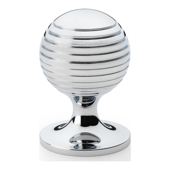 AW832-38-PC  38mm  Polished Chrome  Alexander & Wilks Caesar Cupboard Knob on Round Rose