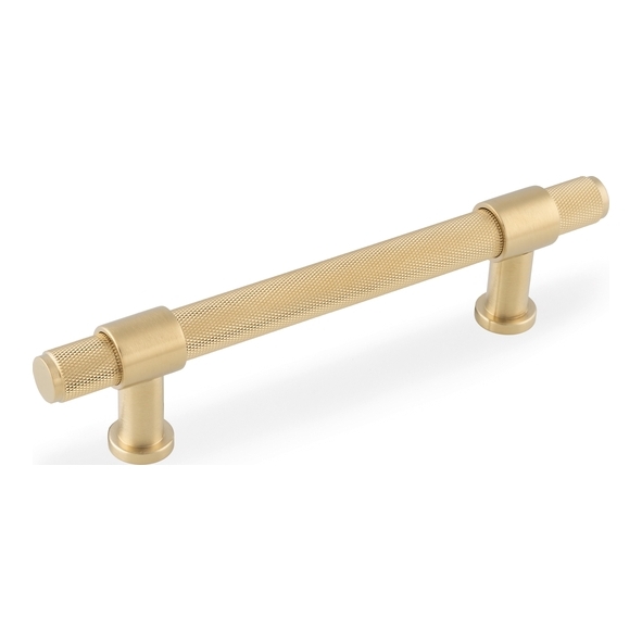 AW839-128-SBPVD � 128mm c/c � Satin Brass � Alexander & Wilks Kingston Knurled Cabinet Pull