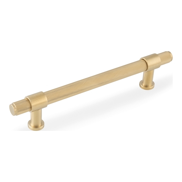 AW839-160-SBPVD � 160mm c/c � Satin Brass � Alexander & Wilks Kingston Knurled Cabinet Pull