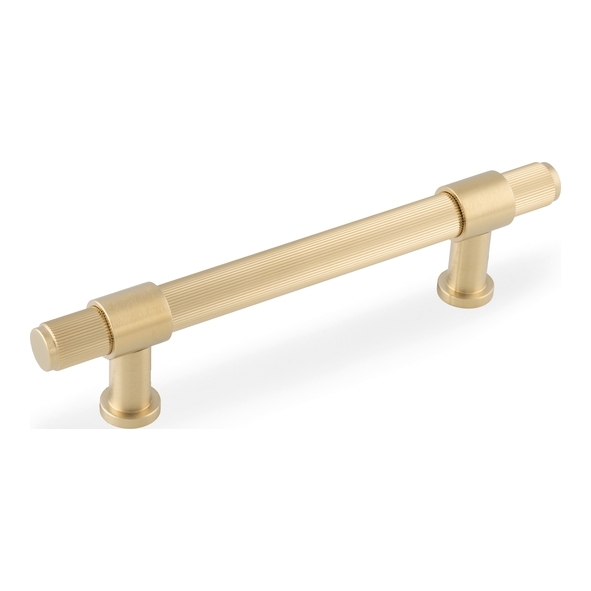 AW839R-128-SBPVD � 128mm c/c � Satin Brass � Alexander & Wilks Kingston Reeded Cabinet Pull
