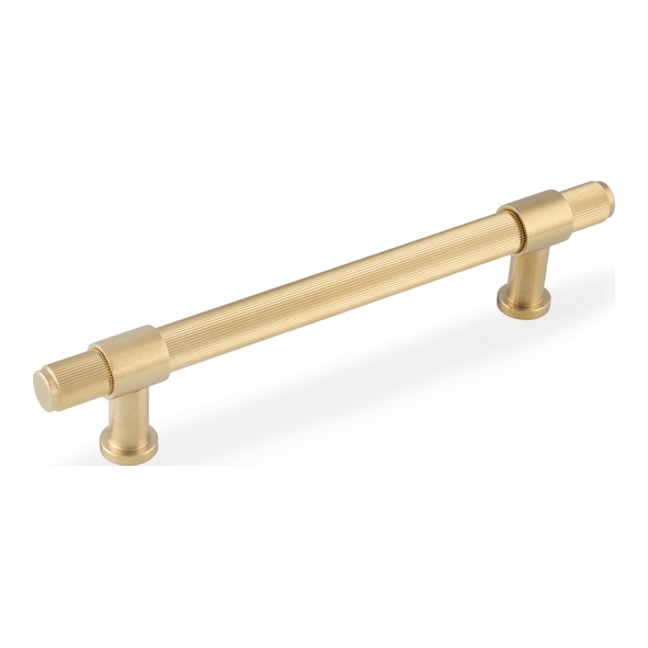 AW839R-160-SBPVD � 160mm c/c � Satin Brass � Alexander & Wilks Kingston Reeded Cabinet Pull