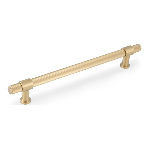 AW839R-224-SBPVD � 224mm c/c � Satin Brass � Alexander & Wilks Kingston Reeded Cabinet Pull