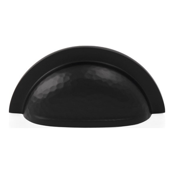 AW912BL  76mm c/c  Black  Alexander & Wilks Bardom Hammered Ridged Cup Pull Handle