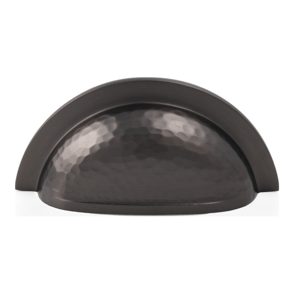 AW912DBZ  76mm c/c  Dark Bronze  Alexander & Wilks Bardom Hammered Ridged Cup Pull Handle