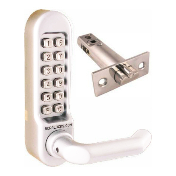 5001-CP  Polished Chrome  Medium Duty Mechanical Digital Lock With Lever Handles