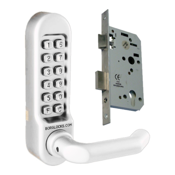 5003-CP  Polished Chrome  Medium Duty Mechanical Digital Lock With Levers and Sashlock